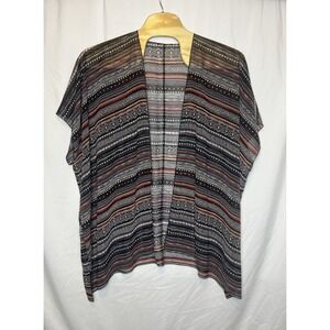 FOREVER 21 Sleeveless Swimsuit Cover-Up- Sheer Colorful Lightweight Open Jacket